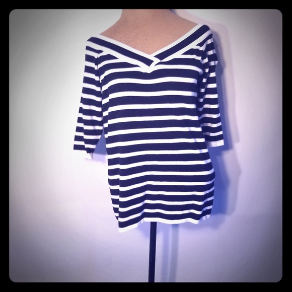 torrid Tops - Torrid Striped Form Fitting Off the Shoulder Top torrid Tops - Torrid Striped Form Fitting Off the Shoulder Top
